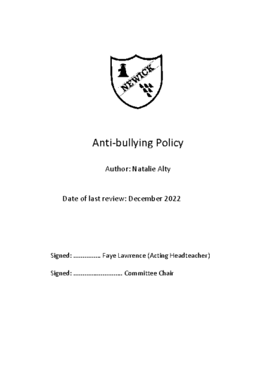 Anti Bullying Policy
