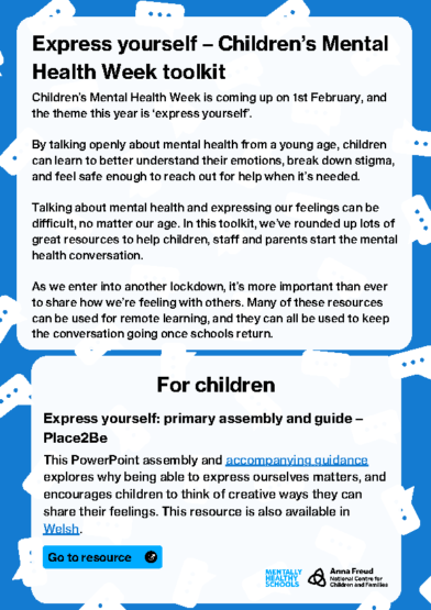 Express Yourself – Childrens Mental Health Week Toolkit