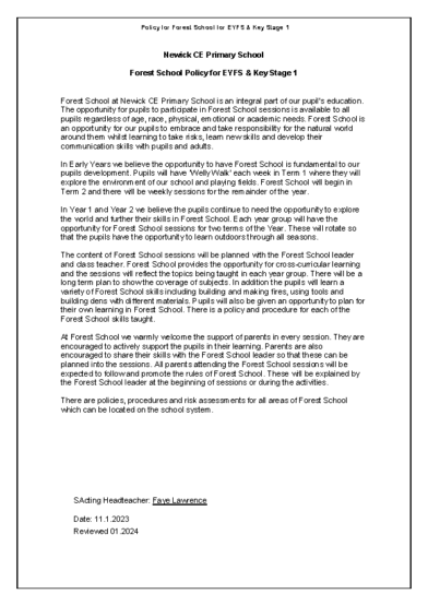 Forest School Policy