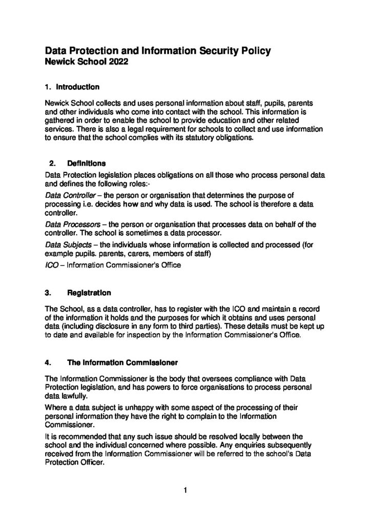 Data Protection & Information Security Policy