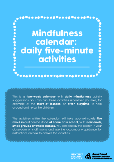 Mindfulness Calendar Daily Five-Minute Activities
