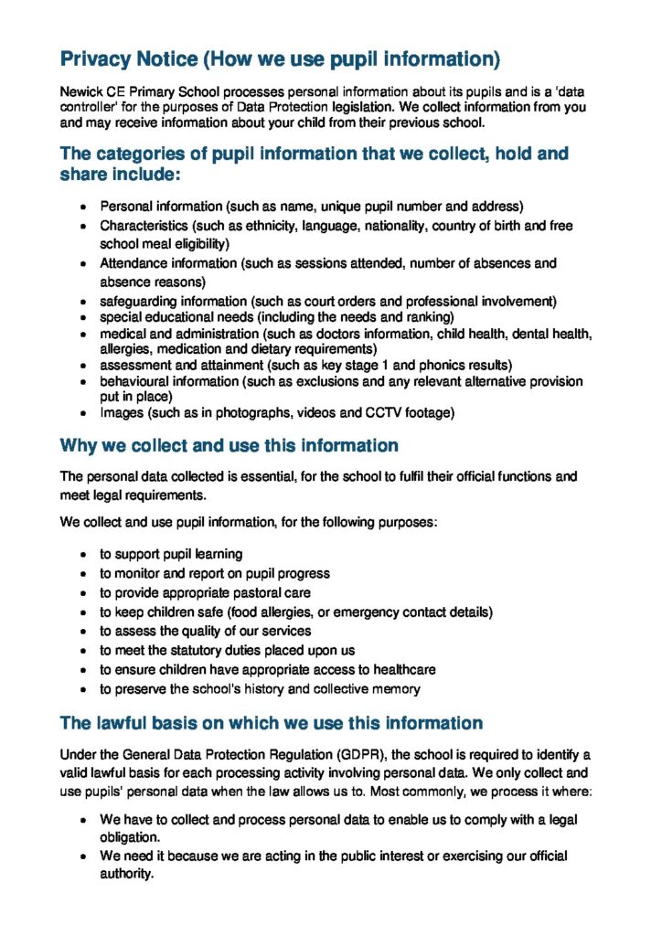 Privacy Notice (Pupils)
