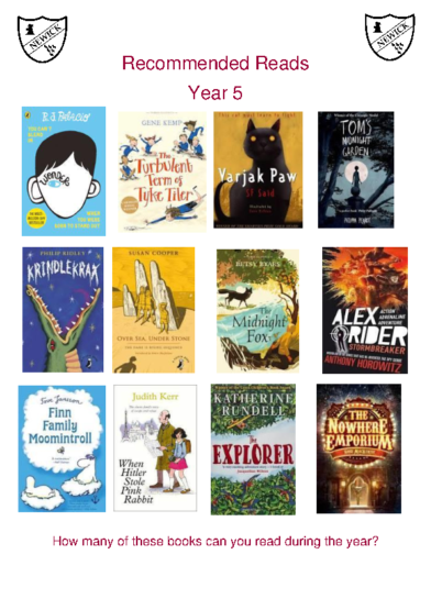 Recommended Reads Year 5