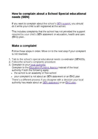 SEN Complaint Procedure