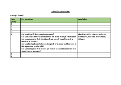 Scientific Questioning – Sound