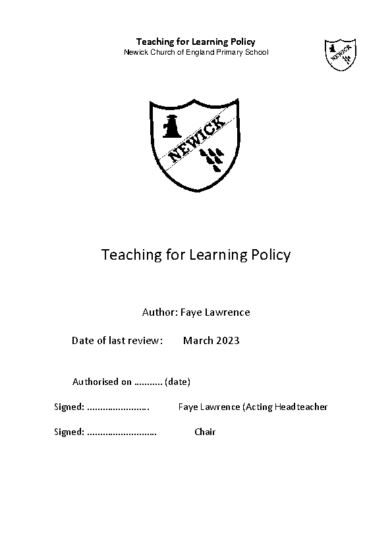 Teaching & Learning Policy